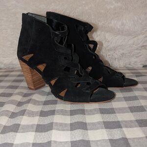 Zodiac Black Suede Heeled Boots